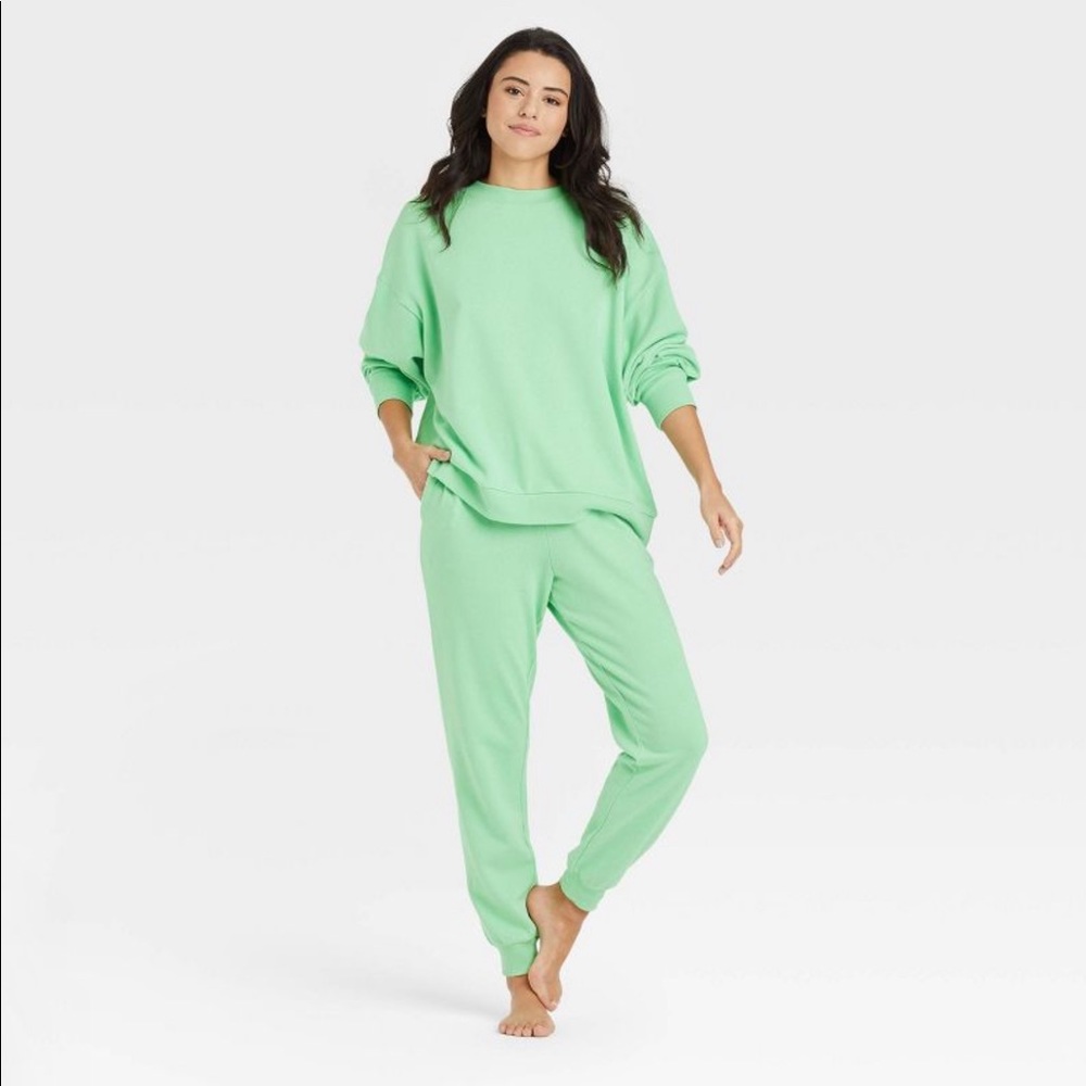 Women's French Terry Lounge Joggers - Colsie™-Green- Multiple Sizes